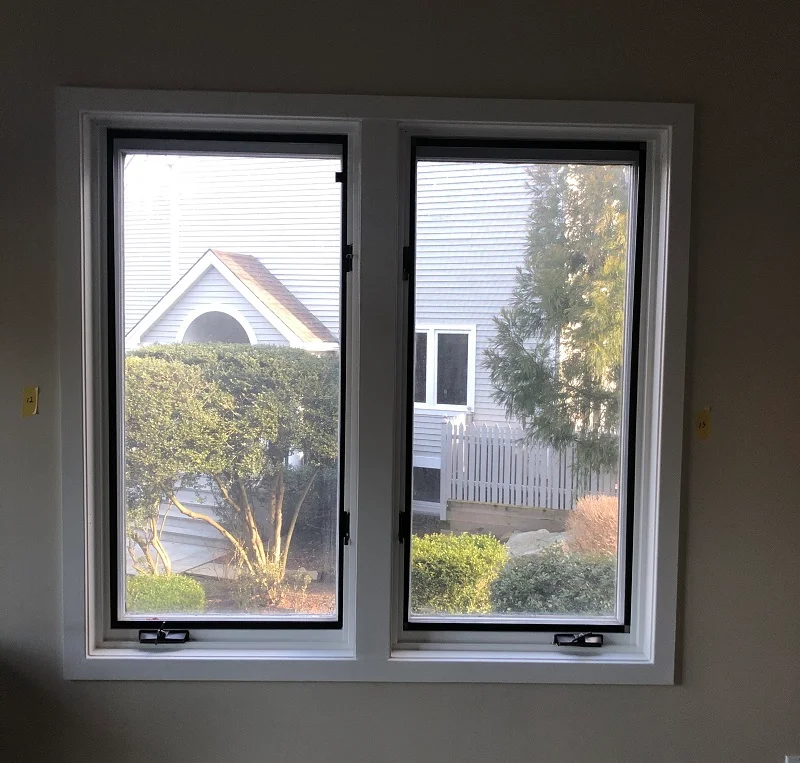 Wood double casement window